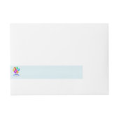 カラフルハッピーバースデーバルーンのバナーパーティー ラップアラウンド宛名ラベル (正面)