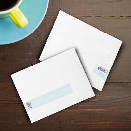 カラフルハッピーバースデーバルーンのバナーパーティー ラップアラウンド宛名ラベル