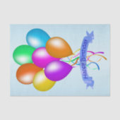 カラフルハッピーバースデーバルーンのバナーパーティー 薄葉紙 (正面)