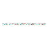 カラフルハッピーバースデーパターン サテンリボン (正面)