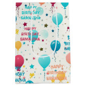 カラフルハッピーバースデーパターン ミディアムペーパーバッグ (裏面)