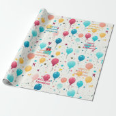 カラフルハッピーバースデーパターン ラッピングペーパー (アンロールド)