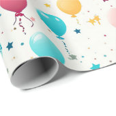 カラフルハッピーバースデーパターン ラッピングペーパー (ロールコーナー)