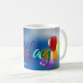 カラフルハッピーバースデーパーソナライズされたマグ コーヒーマグカップ (正面右)