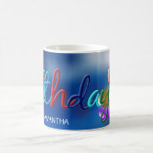 カラフルハッピーバースデーパーソナライズされたマグ コーヒーマグカップ (中央)