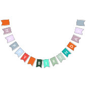 カラフルハッピーバースデーパーティー バンティングフラッグ (全)