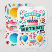 カラフルハッピーバースデーフェスティバルバルーン&ギフト (正面/裏面)