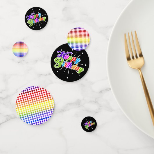 カラフルハッピーバースデーレインボーカラー水玉模様 コンフェッティ (グループ)