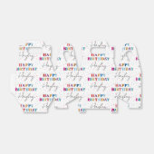 カラフルハッピーバースデー名前をカスタムする紙吹雪 フェイバーボックス (折り畳みなし)