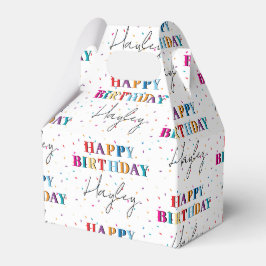 カラフルハッピーバースデー名前をカスタムする紙吹雪 フェイバーボックス