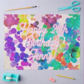 カラフルハッピーバースデー抽象芸術《写真》ぼけ味バブル 薄葉紙 (クラフト)