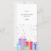 カラフルハッピーバースデー紙吹雪フラットカード (裏面)