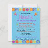 カラフルハッピーバースデー誕生日招待状 招待状 (正面)