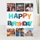 カラフルハッピーバースデー6フォトコラージュ カード (正面)