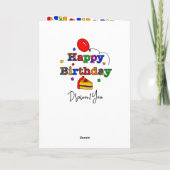 カラフルハッピーバースデー カード (裏面)