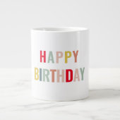 カラフルハッピーバースデー ジャンボコーヒーマグカップ (正面)