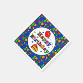 カラフルハッピーバースデー スタンダードカクテルナプキン (角)
