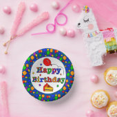 カラフルハッピーバースデー ペーパーボウル (パーティー)
