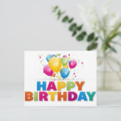 カラフルハッピーバースデー ポストカード (スタンド正面)