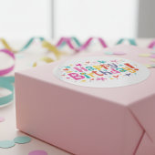 「カラフルハッピーバースデー!」 ラウンドシール