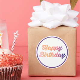 カラフルハッピーバースデー ラウンドシール