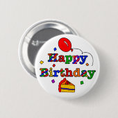 カラフルハッピーバースデー 缶バッジ (正面&裏面)