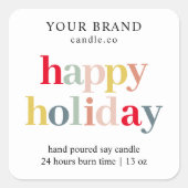「カラフルハッピーホリデー」キャンドル スクエアシール (正面)
