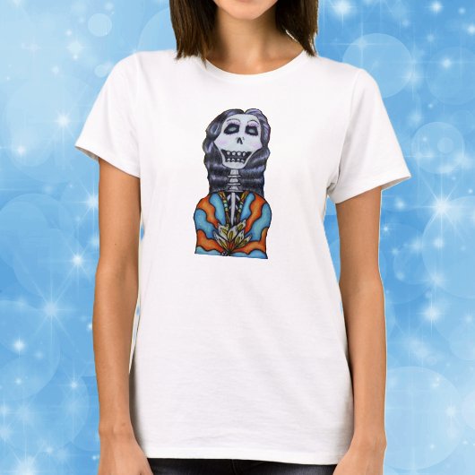 カラフルハッピー死者の日スケルトン Tシャツ
