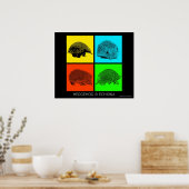 カラフルハリネズミとエヒドナ ポスター (キッチン)