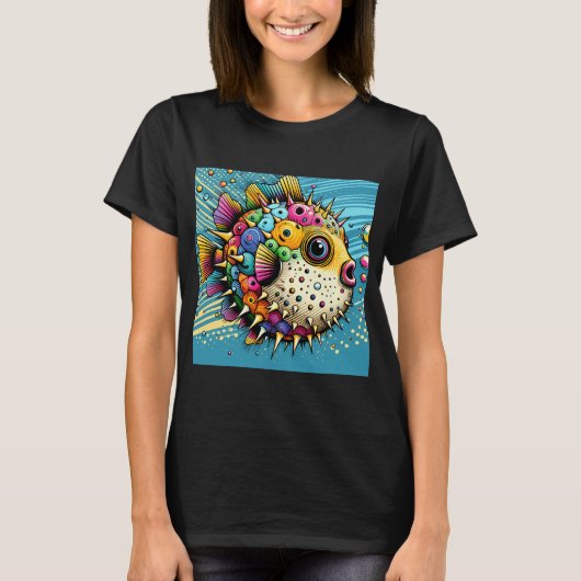 カラフルハリネズミフィッシュ Tシャツ (正面)