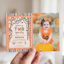 カラフルハロウィンの2歳の誕生日 招待状