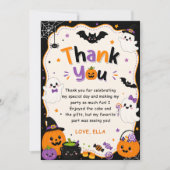 カラフルハロウィンパーティーの御礼カード (正面)