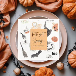 カラフルハロウィーンの怖いパターン | ハッピーハロウィーン スタンダードカクテルナプキン