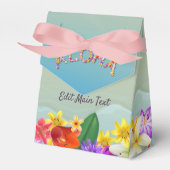 カラフルハワイアンビーチ結婚式をテーマにした フェイバーボックス (正面サイド)