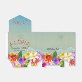 カラフルハワイアンビーチ結婚式をテーマにした フェイバーボックス (折り畳みなし)