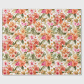 カラフルハワイアンフローラルパターンID1092 ラッピングペーパー (フラット)
