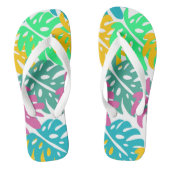 カラフルハワイアンプリントシューズ ビーチサンダル (フットベッド)