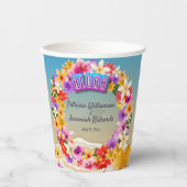 カラフルハワイアン結婚花 紙コップ (正面)