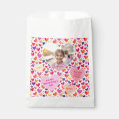 カラフルハーツ クラスのバレンタインデー フォト フェイバーバッグ (正面)