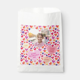 カラフルハーツ クラスのバレンタインデー フォト フェイバーバッグ