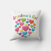 カラフルハートおばあちゃんの女の子 クッション (裏面)