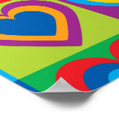 カラフルハートかわいらし ポスター (角)