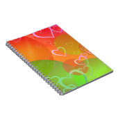 カラフルハートとバルーンのパターン ノートブック (右側)