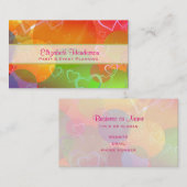 カラフルハートとバルーンのパターン 名刺 (正面/裏面)