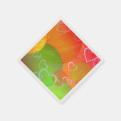 カラフルハートとバルーン抽象デザイン スタンダードカクテルナプキン (角)