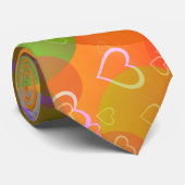 カラフルハートとバルーン抽象デザイン ネクタイ (ロール)