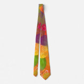 カラフルハートとバルーン抽象デザイン ネクタイ (裏面)