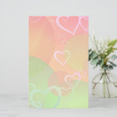 カラフルハートとバルーン抽象デザイン 便箋 (スタンド正面)