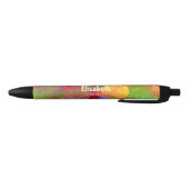 カラフルハートとバルーン抽象デザイン 黒ボールペン (ボトム)