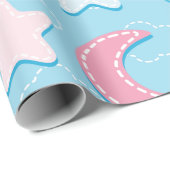 カラフルハートと星パッチ3Dラッピング紙 ラッピングペーパー (ロールコーナー)